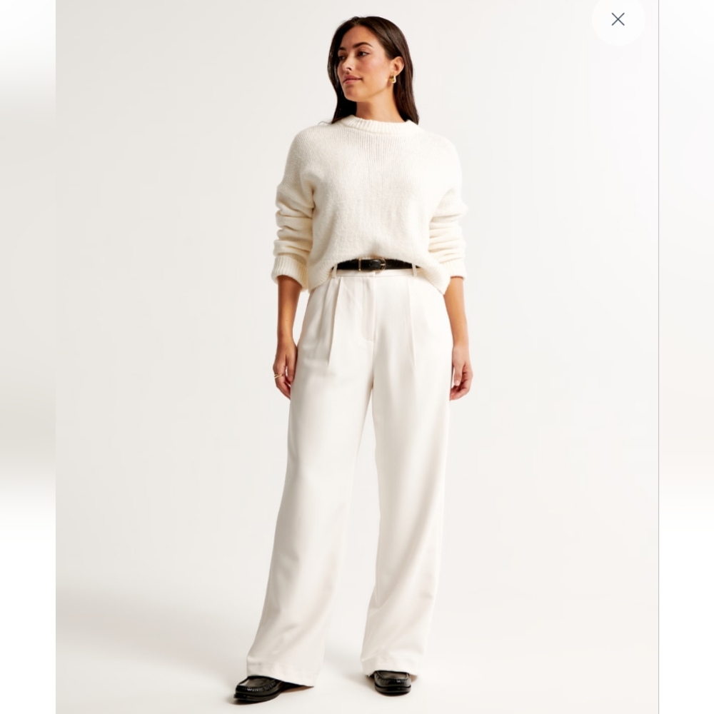 NWOT!!Abercrombie& Fitch 32/14),Women's Sloane Tailored Wide Leg Pant-Light Blue